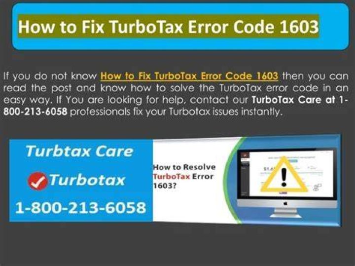 How do I fix error 1603 on TurboTax?