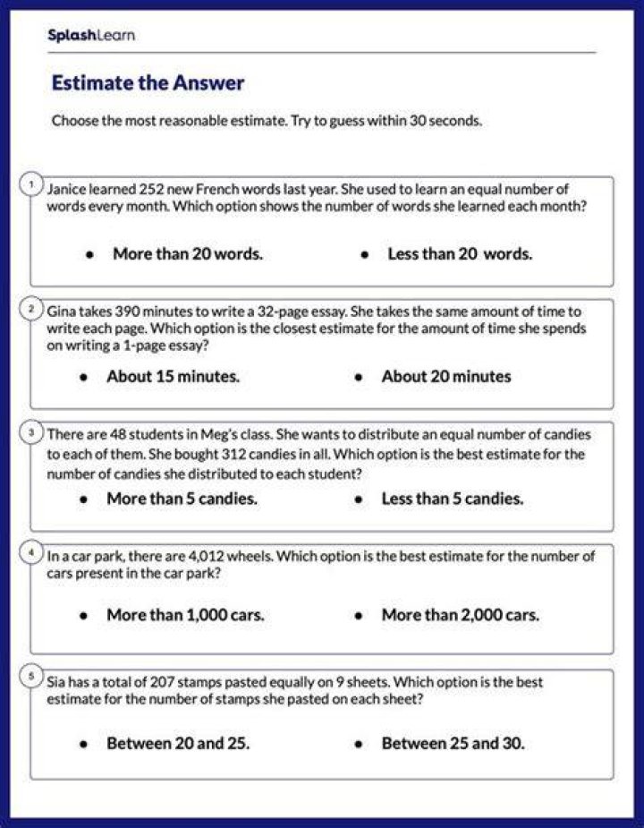 How do you estimate questions?