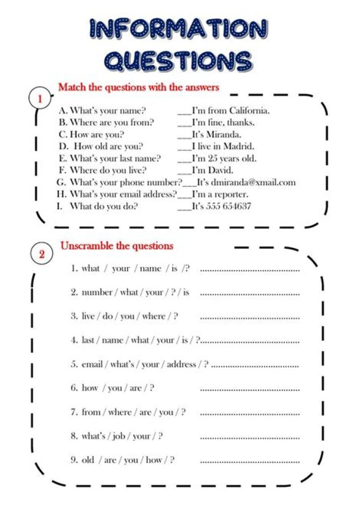 What are information informative questions?
