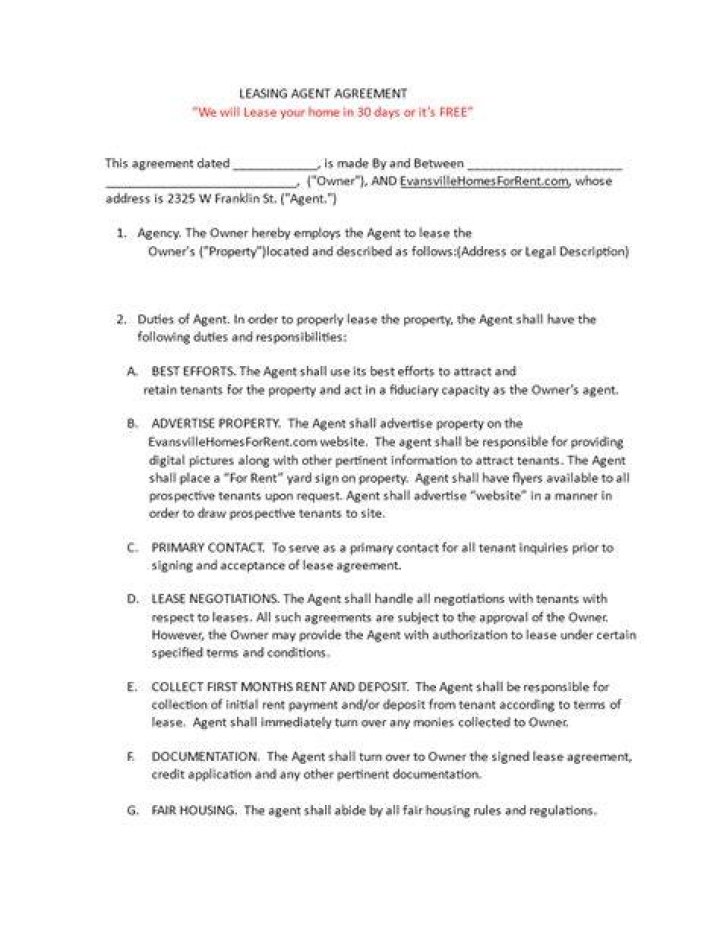 What is the responsibility of a rental agent?