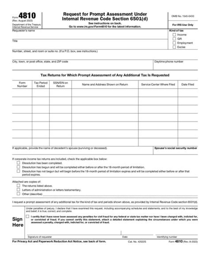 When to use form 4810?